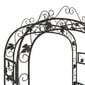 vidaXL dārza arka, melna, 116x45x240 cm, tērauds цена и информация | Dārza dekori | 220.lv