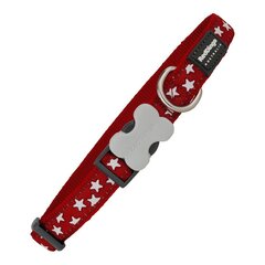 Suņa kaklasiksna Red Dingo Style Sarkans Zvaigznes (2 x 31-47 cm) cena un informācija | Apkakles, siksnas suņiem | 220.lv