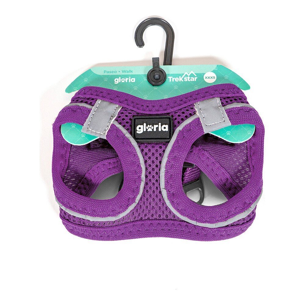 Suņu drošības siksna Gloria Air Mesh Trek Star Adjustable Violets XXXS Izmērs (18-20 cm) cena un informācija | Apkakles, siksnas suņiem | 220.lv