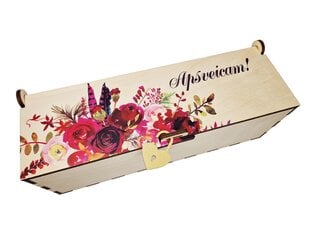 Koka kaste vīnam/šampanietim ar krāsainu attēlu un uzrakstu “Apsveicam!” цена и информация | Другие оригинальные подарки | 220.lv