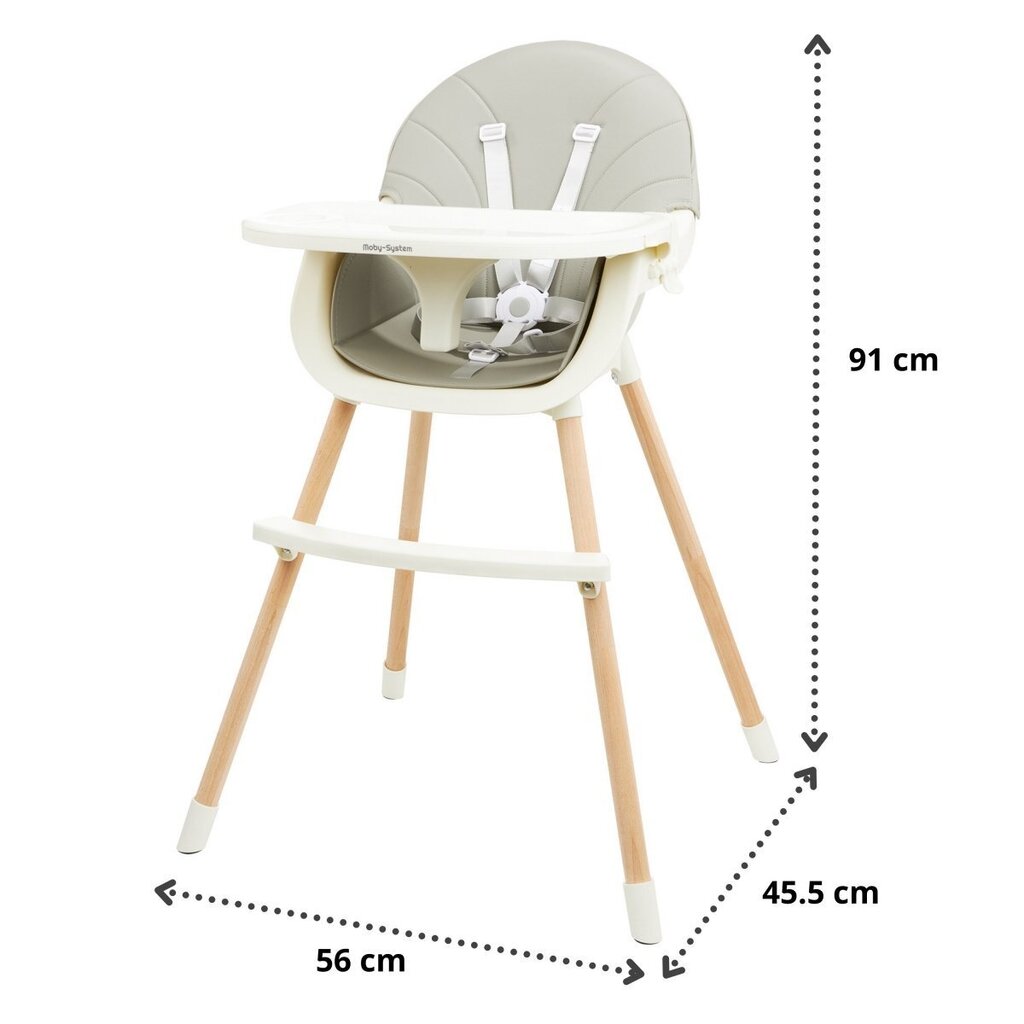 Barošanas krēsliņš Moby-System Amelia 3in1, grey cena un informācija | Barošanas krēsli | 220.lv