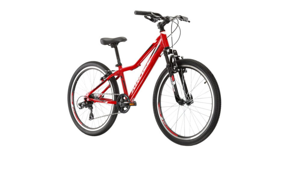 24" velosipēds HEXAGON JR 1.0 KROSS, krāsa: sarkana, 13" alumīnija rāmis, augstums 130-150cm (9588) цена и информация | Velosipēdi | 220.lv