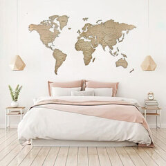 Pasaules karte, daudzlimeņu, naturalkrasa, L 3196 cena un informācija | Gleznas | 220.lv