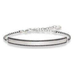 Unisex Aproce Thomas Sabo LBA0009-643-11 Melns Sudrabs Sudrabains cena un informācija | Rokassprādzes | 220.lv