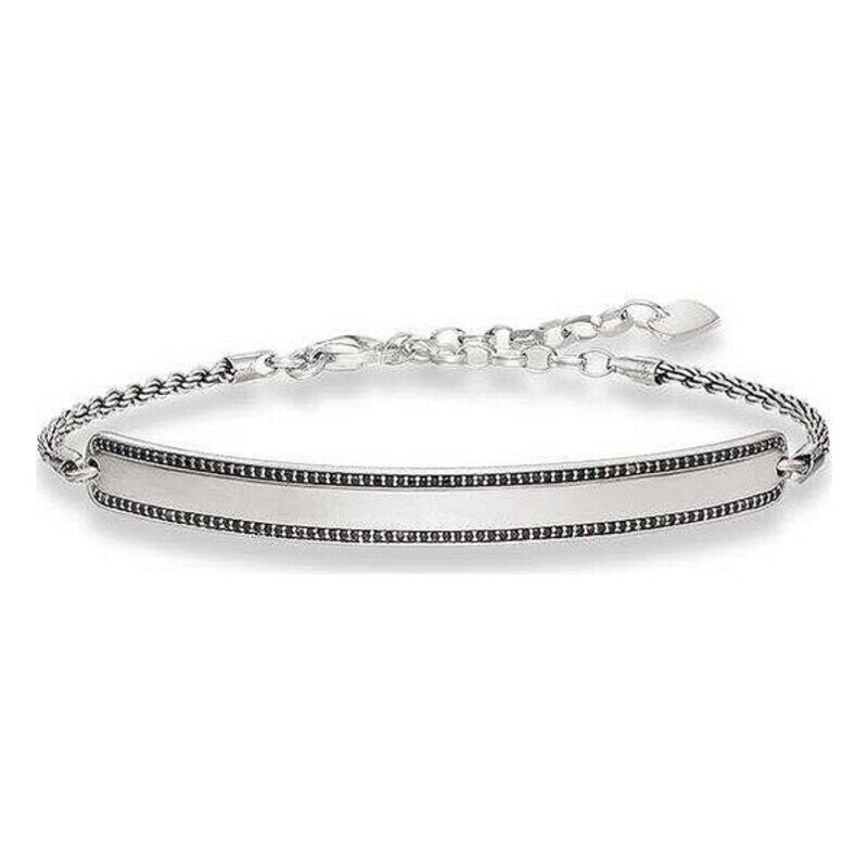 Unisex Aproce Thomas Sabo LBA0009-643-11 Melns Sudrabs Sudrabains cena un informācija | Rokassprādzes | 220.lv