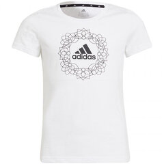 Krekls ar Īsām Piedurknēm Bērniem Adidas Graphic Balts цена и информация | Рубашки для девочек | 220.lv