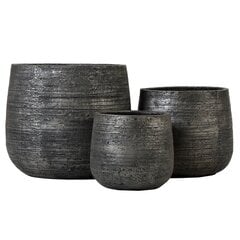 Keramikas puķu pods NAVAGIO 27 x 24(A) cm, melns цена и информация | Вазоны | 220.lv
