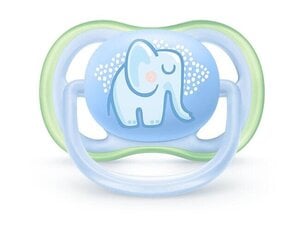 Пустышка Philips Avent Ultra Air Deco Blue Elephant SCF086/01, 0-6 месяцев, 1 штука цена и информация | Пустышки | 220.lv