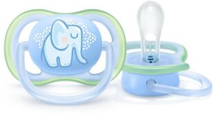 Пустышка Philips Avent Ultra Air Deco Blue Elephant SCF086/01, 0-6 месяцев, 1 штука цена и информация | Соски на бутылочку | 220.lv