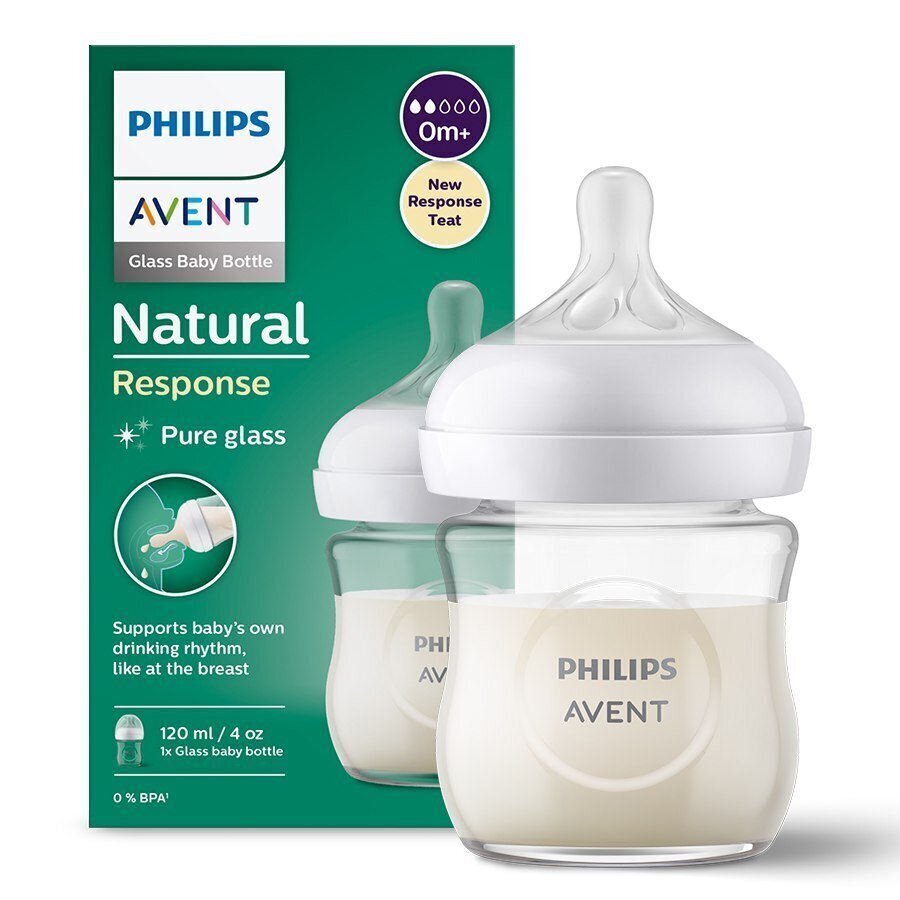 Pudelīte Philips AVENT Natural SCY930/01, 0+ mēn, 120 ml cena un informācija | Bērnu pudelītes un to aksesuāri | 220.lv