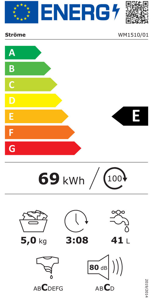 Ströme WM1510/01 cena un informācija | Veļas mašīnas | 220.lv