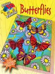 3-D Coloring Book - Butterflies Green ed. цена и информация | Книги для самых маленьких | 220.lv