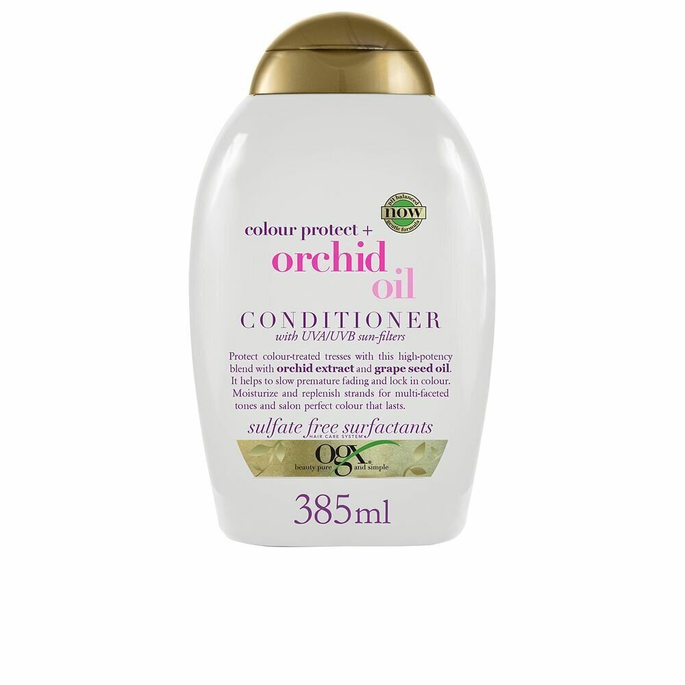Kondicionieris OGX Krāsas Aizsargātājs Orhideja (385 ml) cena un informācija | Matu kondicionieri, balzāmi | 220.lv