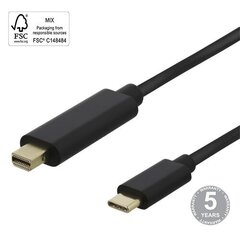 Deltaco 00140017,Mini DP/USB-C, 2 m цена и информация | Кабели и провода | 220.lv