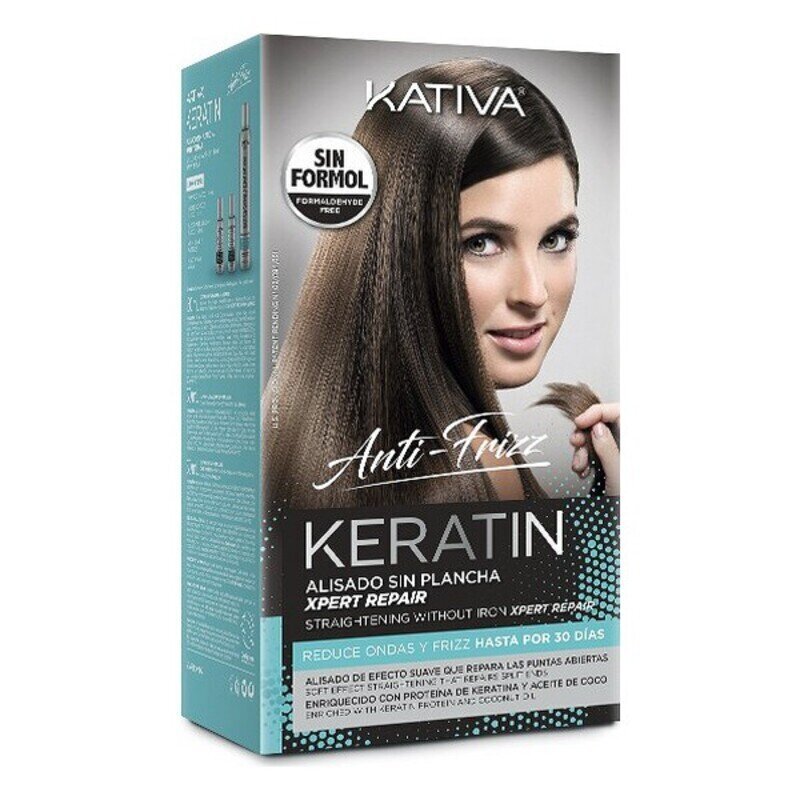 Matu Taisnošanas Līdzeklis Keratin Anti-frizz Post Kativa (3 gb.) cena un informācija | Matu uzlabošanai | 220.lv