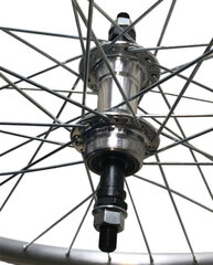 28" aizmugurējais ritenis, dubultā alumīnija loks, 662-19, 36H, 7s, industriālie gultņi, krāsa: sudraba (1173) cena un informācija | Citas velosipēdu rezerves daļas | 220.lv