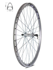 26" priekšējais ritenis, dubultā alumīnija loks, QR, 559-17.7, 36H, rūpnieciskie gultņi, V brake(0783) cena un informācija | Citas velosipēdu rezerves daļas | 220.lv