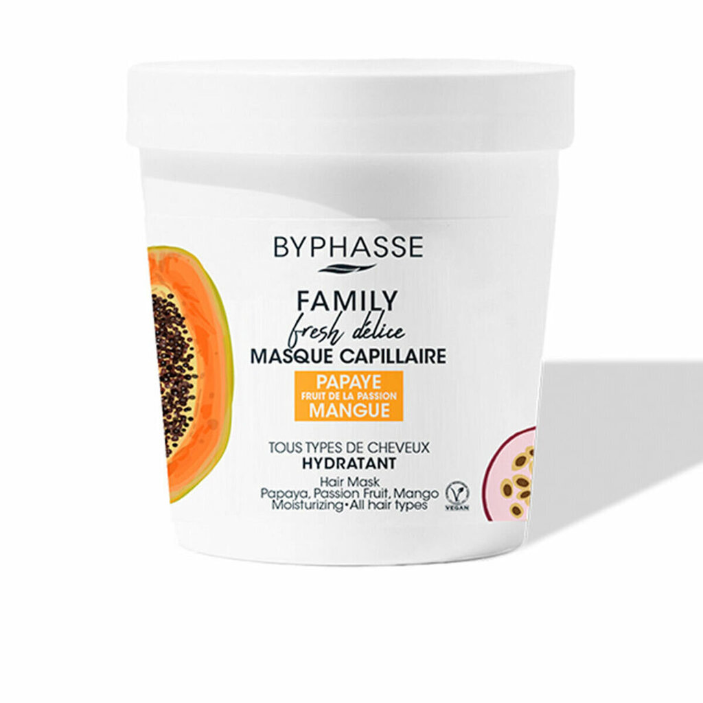 Mitrinoša maska Byphasse Family Fresh Delice Mango Spēle Passion Fruit Papaija (250 ml) cena un informācija | Matu uzlabošanai | 220.lv