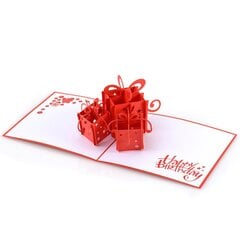 HAPPY GIFTERS "Подарочные коробки" 3D открытка на день рождения, ручная работа 15х15см цена и информация | Конверты | 220.lv