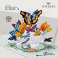 HAPPY GIFTERS "Tauriņi" 3D svētku atklātne, roku darbs, 15x15cm цена и информация | Aploksnes | 220.lv