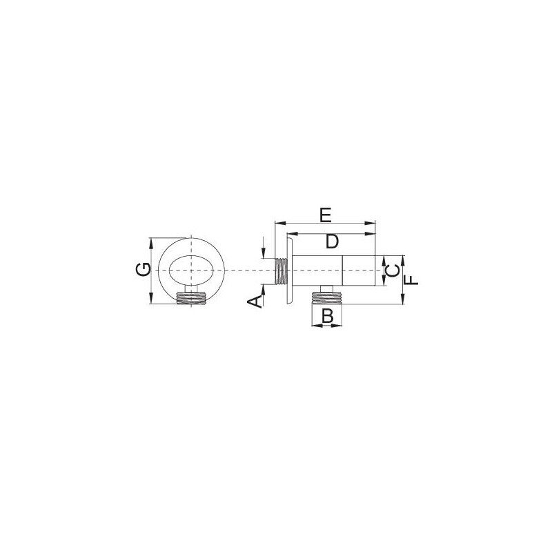 Stūra vārsts, ovāls, ar keramikas galvu 1/2"x1/2" цена и информация | Aksesuāri jaucējkrāniem un dušai | 220.lv