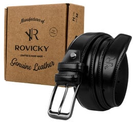 Мужской кожаный ремень Rovicky, черный цена и информация | Мужские ремни | 220.lv