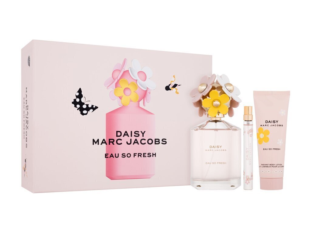 Komplekts Marc Jacobs Daisy Eau So Fresh: tualetes ūdens, 125 ml + ķermeņa losjons, 75 ml + tualetes ūdens, 10 ml cena un informācija | Sieviešu smaržas | 220.lv