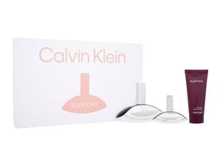 Komplekts Calvin Klein Euphoria: parfimērijas ūdens, 100 ml + ķermeņa losjons, 100 ml + parfimērijas ūdens, 30 ml cena un informācija | Sieviešu smaržas | 220.lv