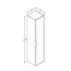 Высокий шкафчик Kamė Big 35 GH для ванной, черный цена и информация | Шкафчики для ванной | 220.lv