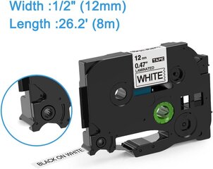 AnyColor Compatible Font в качестве замены для брата P-Touch TZE-231 Black On White Label Band 12 мм х 8 м для P-Touch H107B D600VP Cube H100LB D400VP D210 H200 PT-P300BT H110 3-Pack цена и информация | Канцелярия | 220.lv