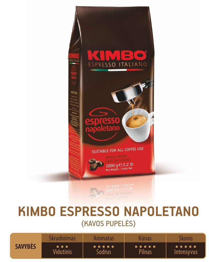 Kafijas pupiņas, Kimbo Espresso Napoletano, 1 kg цена и информация | Kafija, kakao | 220.lv