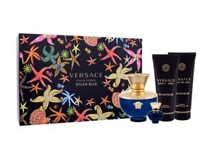 Komplekts Versace Pour Femme Dylan Blue: parfimērijas ūdens, 90 ml + parfimērijas ūdens, 10 ml + dušas želeja, 100 ml + ķermeņa losjons, 100 ml цена и информация | Женские духи | 220.lv