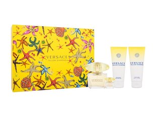 Komplekts Versace Yellow Diamond: tualetes ūdens, 90 ml + tualetes ūdens, 5 ml + ķermeņa losjons, 100 ml + dušas želeja, 100 ml cena un informācija | Sieviešu smaržas | 220.lv