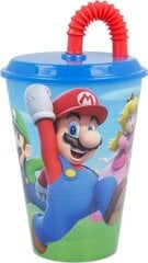 Super Mario krūze ar salmiņiem 430 ml cena un informācija | Bērnu trauki, piena uzglabāšanas trauciņi un piederumi | 220.lv
