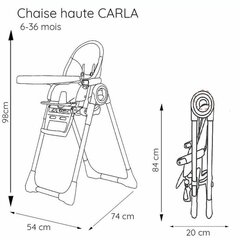 Стульчик для кормления Nania Carla-Winnie Exploring, серый цена и информация | Стульчики для кормления | 220.lv