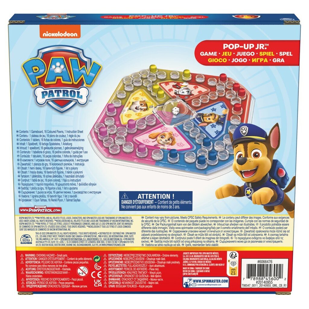 Spin Master Games PAW Patrol Pop-Up Jr. spēle cena un informācija | Galda spēles | 220.lv