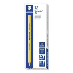 Флуоресцентный маркер Staedtler Textsurfer Dry, жёлтый, 12 шт. цена и информация | Письменные принадлежности | 220.lv