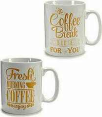 Кружка Mug Coffee Фарфор Позолоченный Белый 500 ml 24 штук цена и информация | Стаканы, фужеры, кувшины | 220.lv