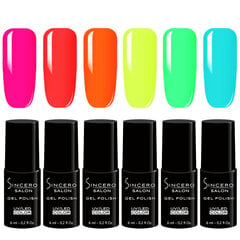 Gela nagu laku komplekts Sincero Salon Neon Dream, 6 gab. x 6 ml цена и информация | Лаки для ногтей, укрепители | 220.lv