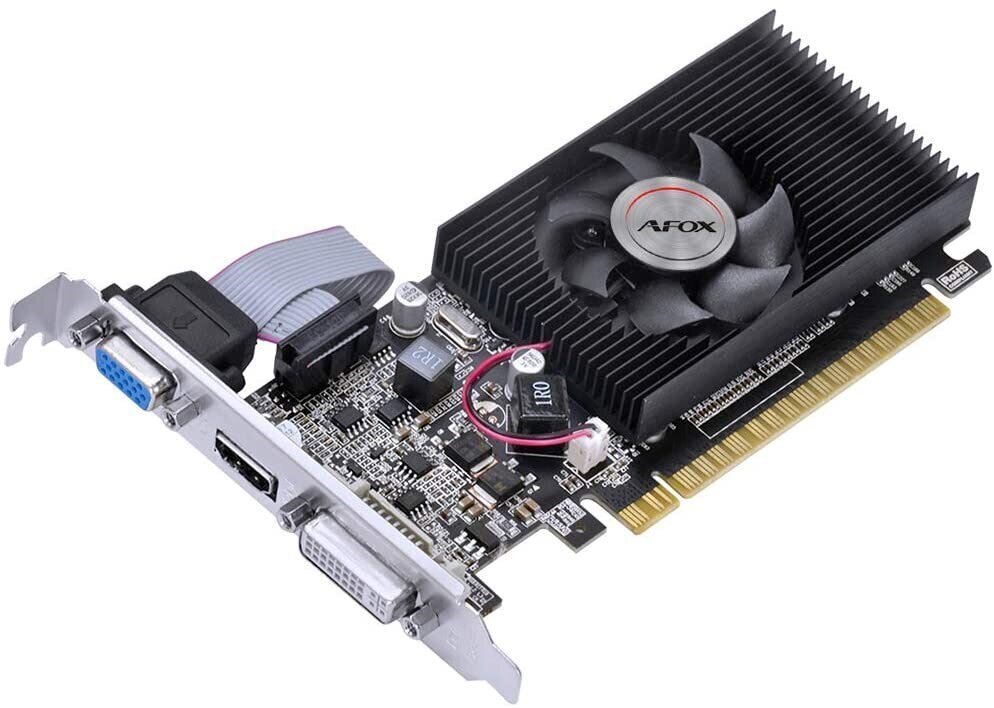 AFOX Geforce GT210 512MB DDR3 DVI HDMI VGA LP AF210-512D3L3-V2 цена и информация | Videokartes (GPU) | 220.lv