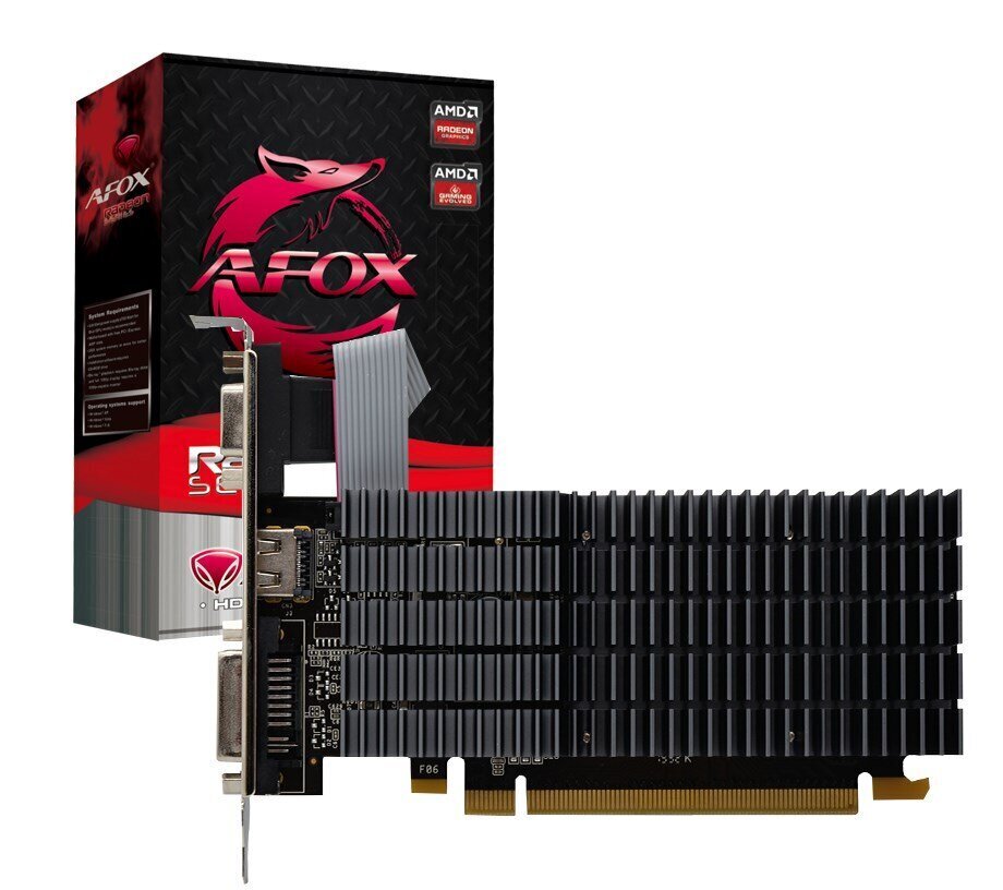 AFOX Radeon R5 230 1GB DDR3 AFR5230-1024D3L9 cena un informācija | Videokartes (GPU) | 220.lv