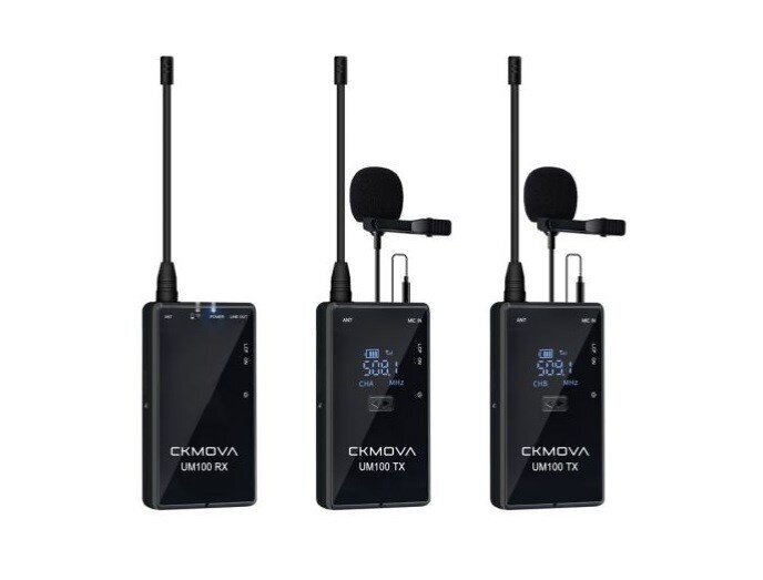 CKMOVA UM100 KIT2 — DUAL Bezvadu mikrofonu komplekts cena un informācija | Mikrofoni | 220.lv