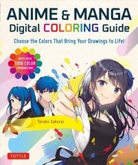 Anime & Manga Digital Coloring Guide: Choose the Colors That Bring Your Drawings to Life! (With Over 1000 Color Combinations) цена и информация | Книги о питании и здоровом образе жизни | 220.lv