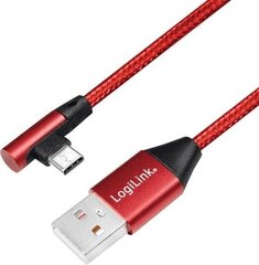 LogiLink CU0146, USB-A/USB-C, 1m cena un informācija | Savienotājkabeļi | 220.lv