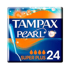 Упаковка тампонов Pearl Super Plus Tampax, 24 шт. цена и информация | Тампоны, гигиенические прокладки для критических дней, ежедневные прокладки | 220.lv