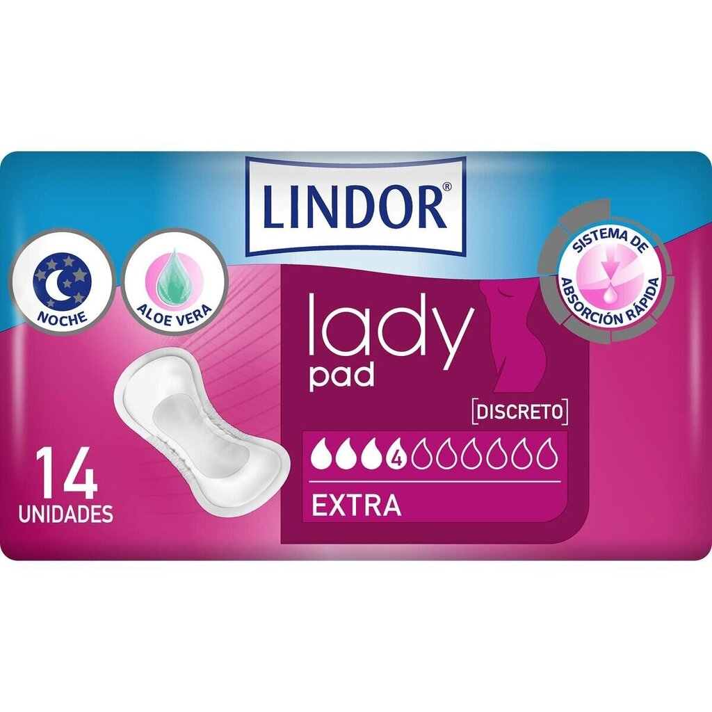 Higiēniskais Ieliktnītis Urīna Nesaturēšanai Lindor Lady Pad 14 gb. cena un informācija | Tamponi, higiēniskās paketes, ieliktnīši | 220.lv