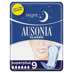 Nakts Ieliktnīši Ausonia Super Plus 9 gb. cena un informācija | Tamponi, higiēniskās paketes, ieliktnīši | 220.lv