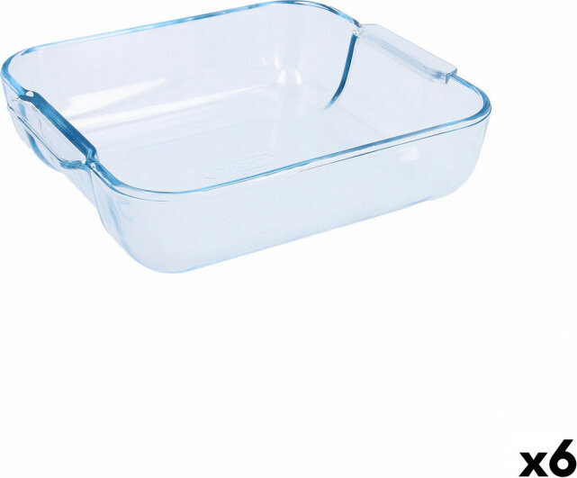 Pasniegšanas Plate Pyrex Classic Kvadrāta Caurspīdīgs Stikls 25 x 22 x 6 cm (6 gb.) цена и информация | Cepamais papīrs, trauki, formas | 220.lv