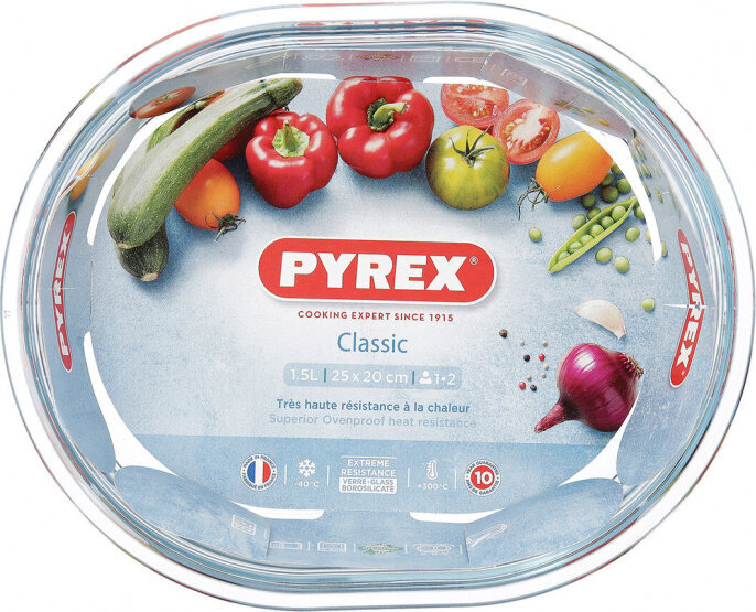 Pasniegšanas Plate Pyrex Classic Ovāls Caurspīdīgs Stikls 25 x 20 x 6 cm (6 gb.) cena un informācija | Cepamais papīrs, trauki, formas | 220.lv