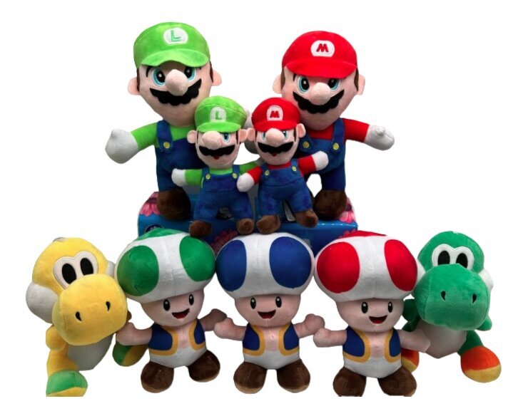 Mīkstā rotaļlieta Super Mario, Luigi, 38cm cena un informācija | Mīkstās (plīša) rotaļlietas | 220.lv